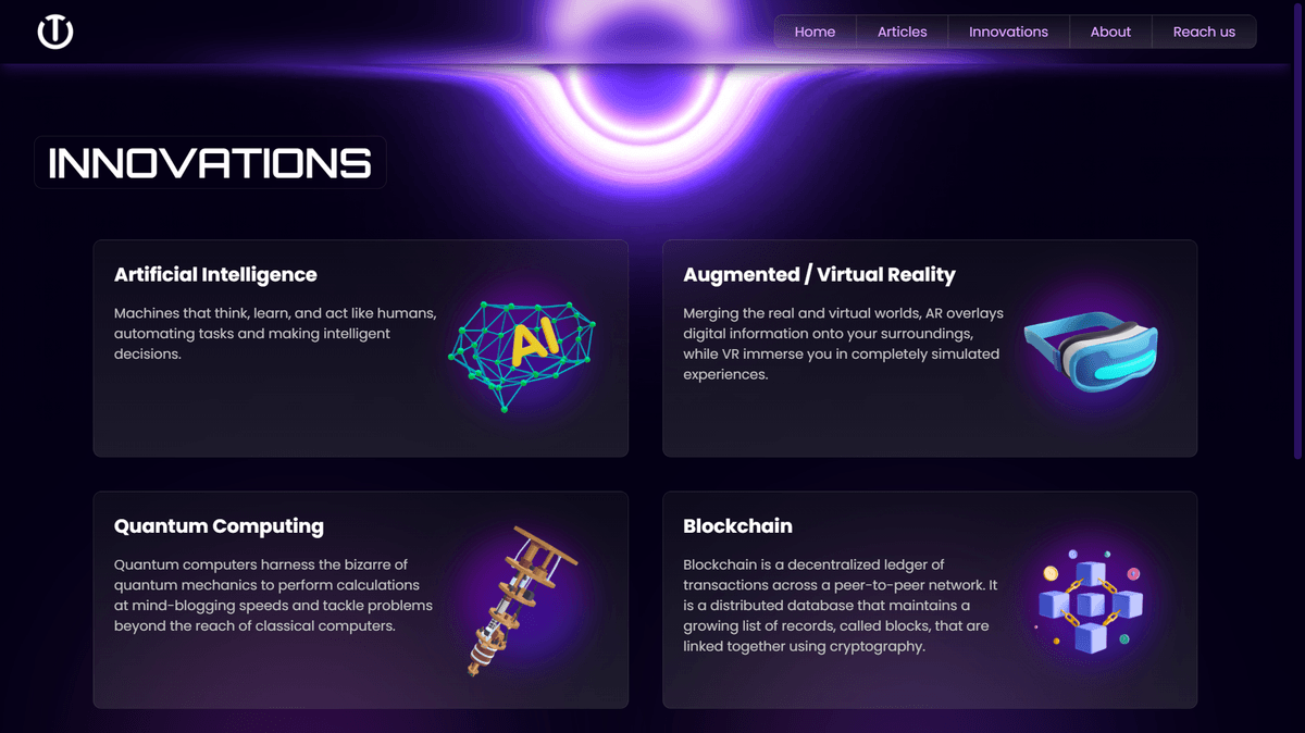 Innovations page