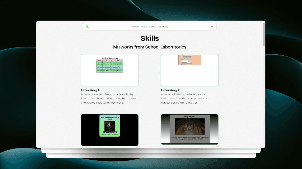 Skills Page - Works